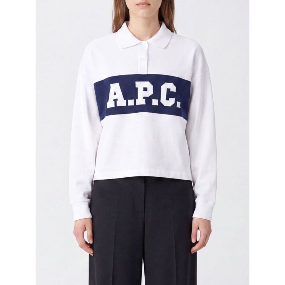 A.P.C. Women A.P.C. Long-Sleeved Cotton Polo Shirt With Ribbed Collar And Logo